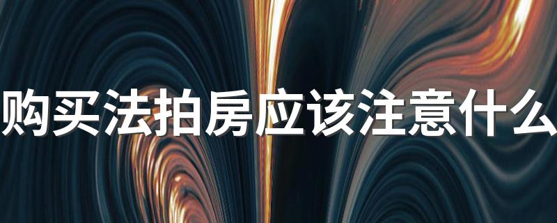 购买法拍房应该注意什么