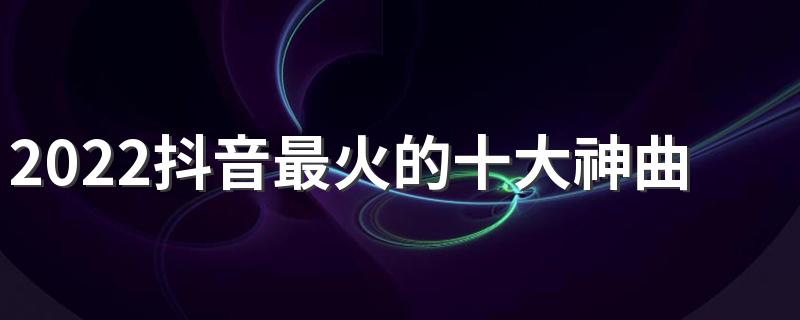 2022抖音最火的十大神曲排行榜最新