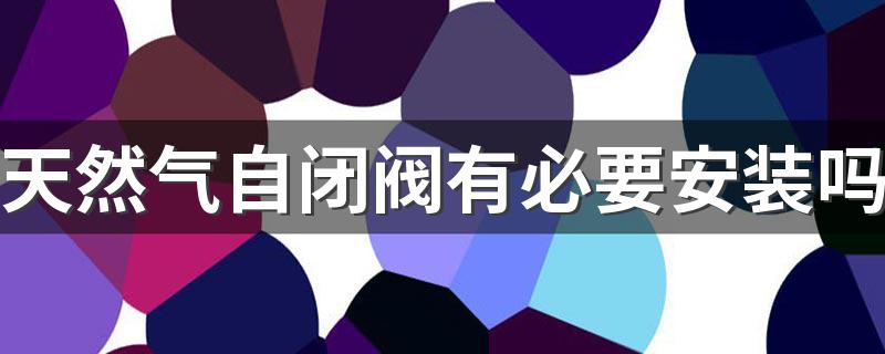 天然气自闭阀有必要安装吗