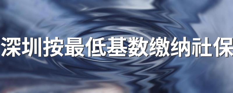 深圳按最低基数缴纳社保