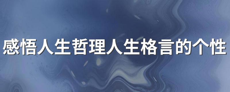感悟人生哲理人生格言的个性签名