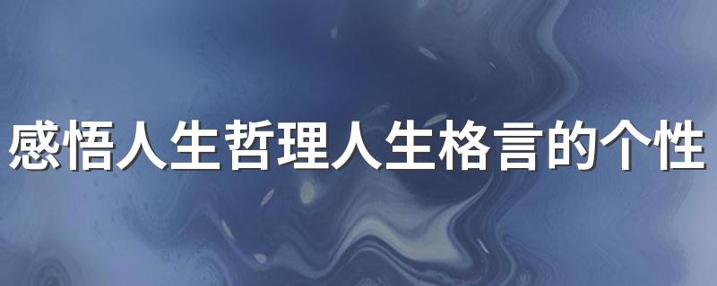 感悟人生哲理人生格言的个性签名