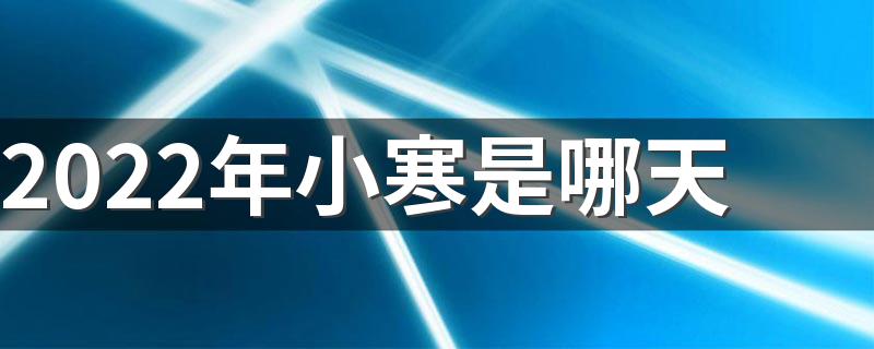 2022年小寒是哪天