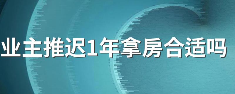 业主推迟1年拿房合适吗