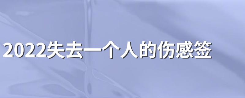 2022失去一个人的伤感签名