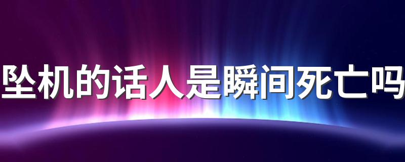 坠机的话人是瞬间死亡吗