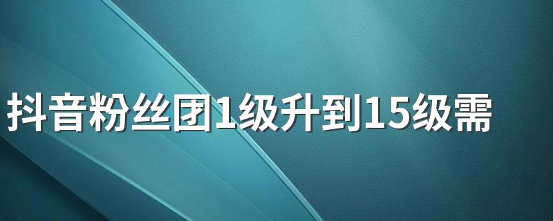 抖音粉丝团1级升到15级需要多少钱