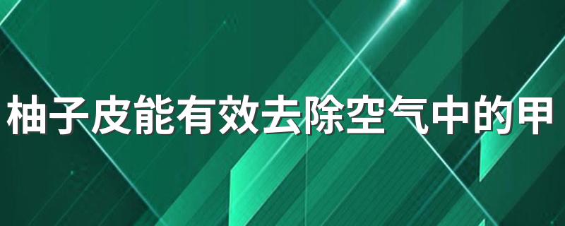 柚子皮能有效去除空气中的甲醛吗