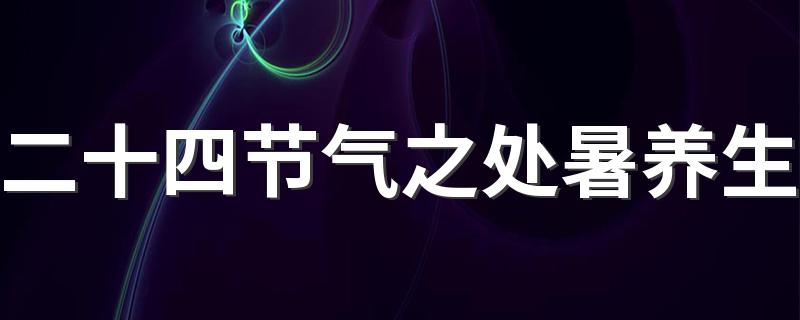 二十四节气之处暑养生