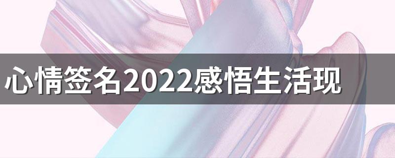 心情签名2022感悟生活现实一点的