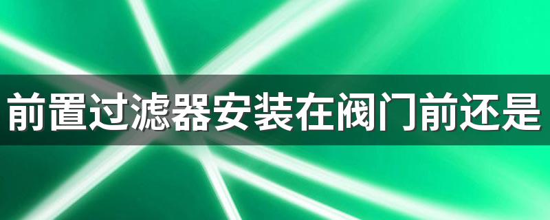 前置过滤器安装在阀门前还是后