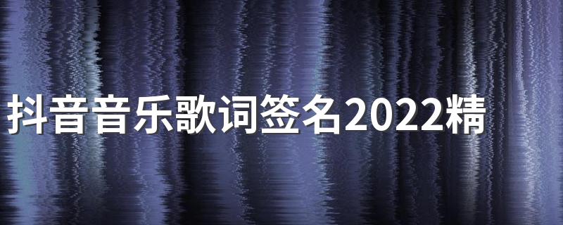 抖音音乐歌词签名2022精选