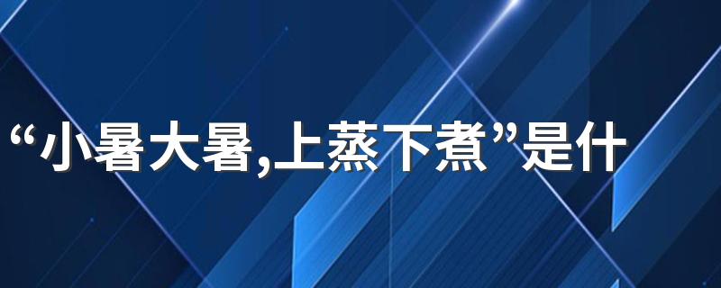“小暑大暑,上蒸下煮”是什么意思？