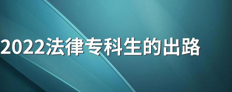 2022法律专科生的出路