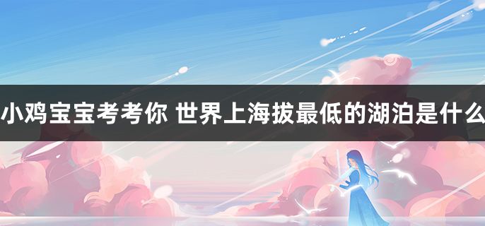 世界上海拔最低的湖泊是什么