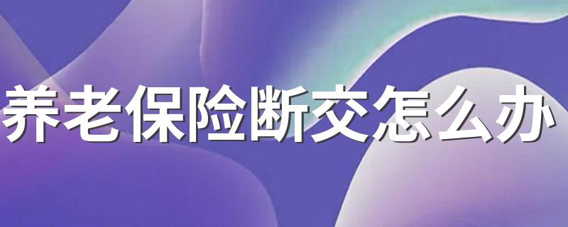 养老保险断交怎么办 养老保险断交解决方法