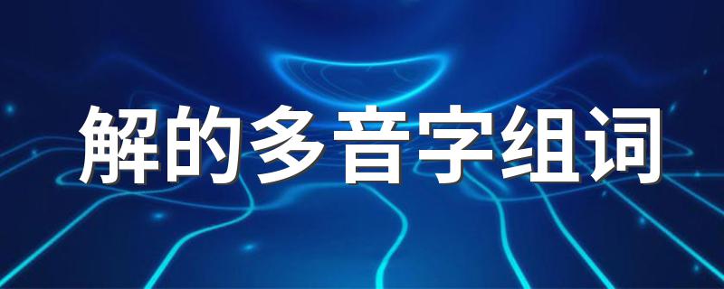 解的多音字组词 解的多音字组词有什么