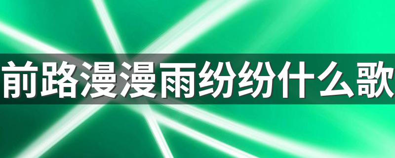 前路漫漫雨纷纷什么歌 前路漫漫雨纷纷谁在痴痴等是什么歌