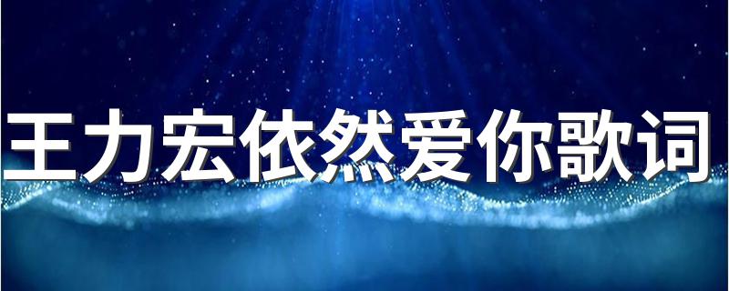 王力宏依然爱你歌词 王力宏依然爱你歌词列述