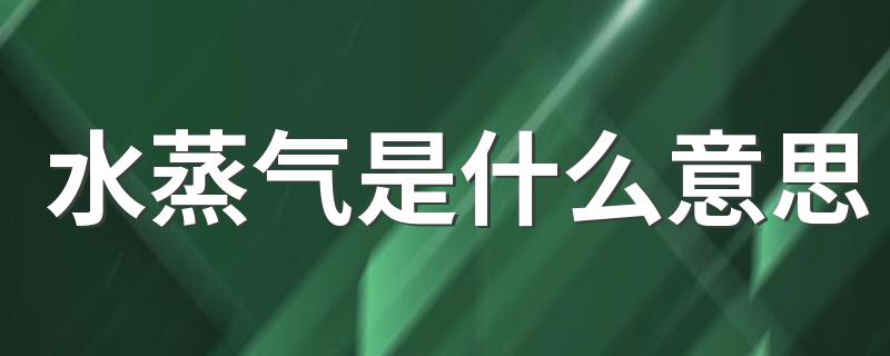 水蒸气是什么意思 什么是水蒸气
