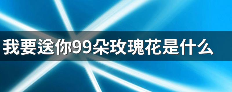 我要送你99朵玫瑰花是什么歌 来这里看完整歌词介绍
