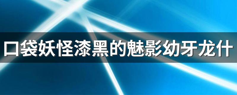 口袋妖怪漆黑的魅影幼牙龙什么性格好 主人和宠物的性格会很想