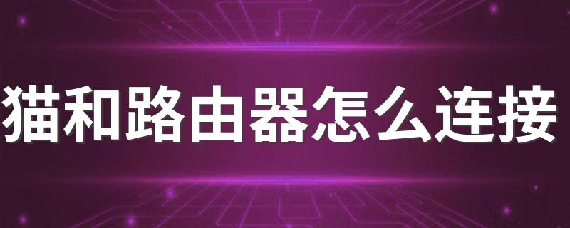 猫和路由器怎么连接 具体的步骤是什么