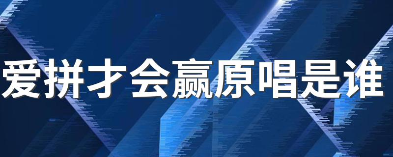 爱拼才会赢原唱是谁 爱拼才会赢完整歌词