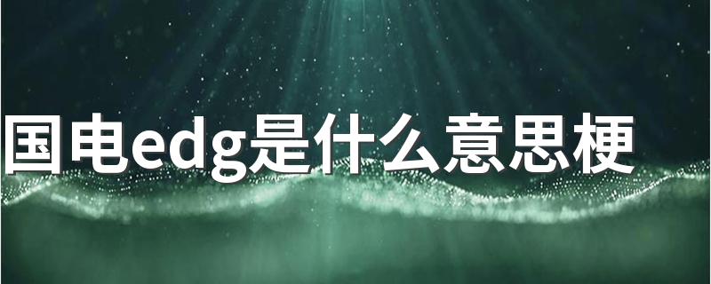 国电edg是什么意思梗