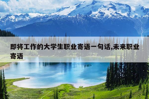 即将工作的大学生职业寄语一句话,未来职业寄语