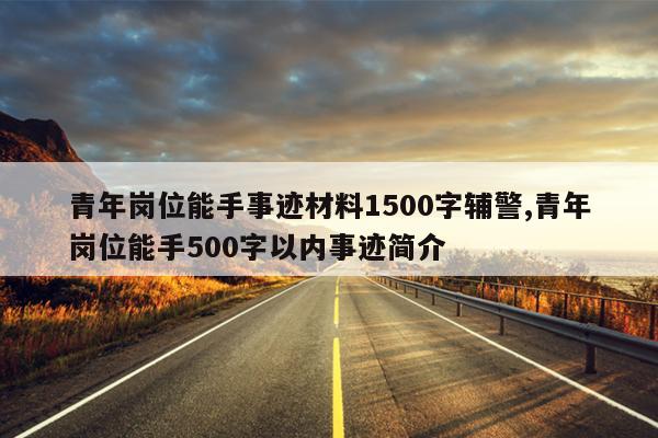 青年岗位能手事迹材料1500字辅警,青年岗位能手500字以内事迹简介