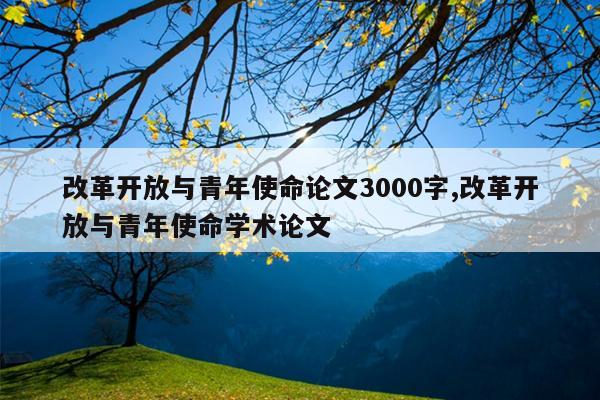 改革开放与青年使命论文3000字,改革开放与青年使命学术论文