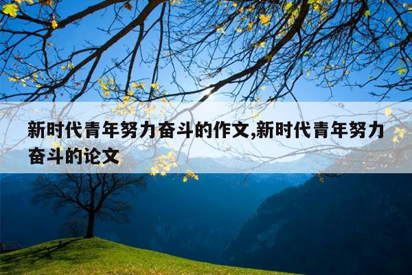 新时代青年努力奋斗的作文,新时代青年努力奋斗的论文