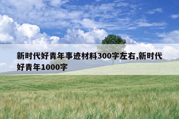 新时代好青年事迹材料300字左右,新时代好青年1000字