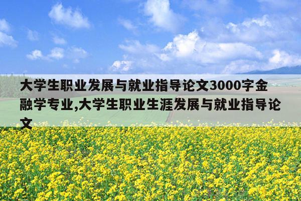 大学生职业发展与就业指导论文3000字金融学专业,大学生职业生涯发展与就业指导论文
