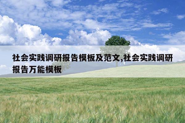 社会实践调研报告模板及范文,社会实践调研报告万能模板