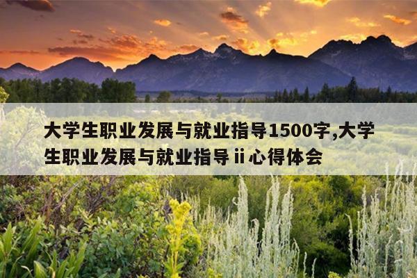 大学生职业发展与就业指导1500字,大学生职业发展与就业指导ⅱ心得体会