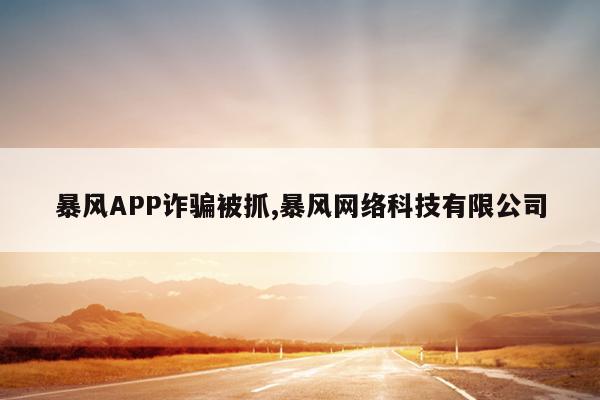 暴风APP诈骗被抓,暴风网络科技有限公司
