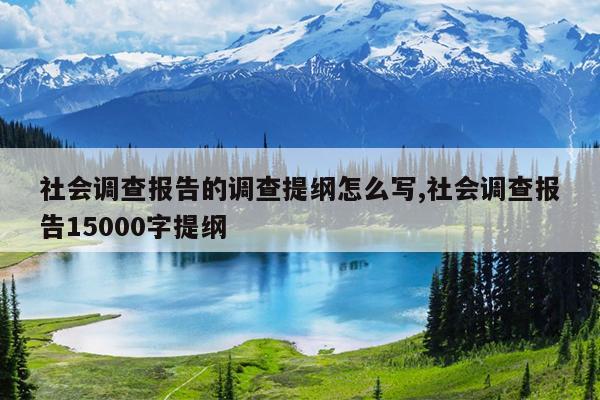 社会调查报告的调查提纲怎么写,社会调查报告15000字提纲