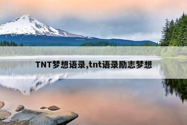 TNT梦想语录,tnt语录励志梦想