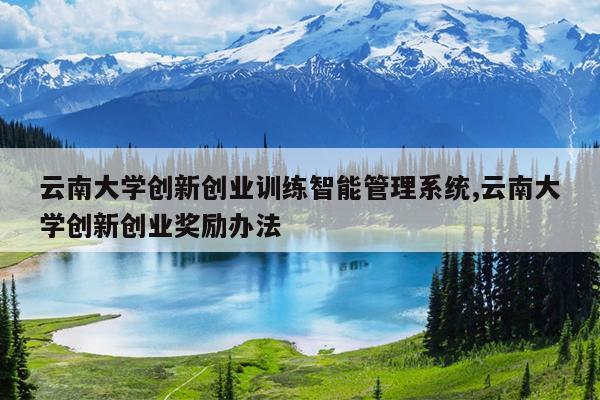 云南大学创新创业训练智能管理系统,云南大学创新创业奖励办法
