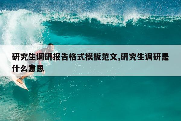 研究生调研报告格式模板范文,研究生调研是什么意思