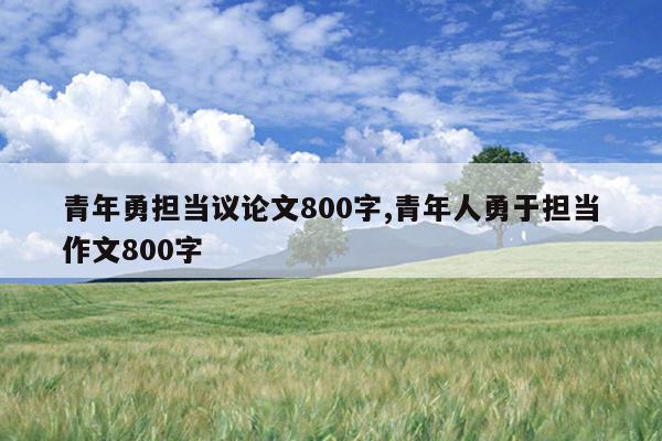 青年勇担当议论文800字,青年人勇于担当作文800字