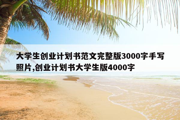 大学生创业计划书范文完整版3000字手写照片,创业计划书大学生版4000字