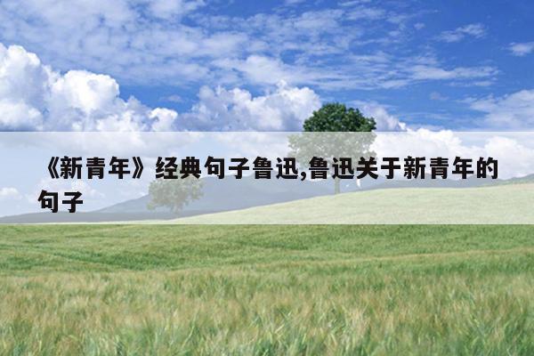 《新青年》经典句子鲁迅,鲁迅关于新青年的句子