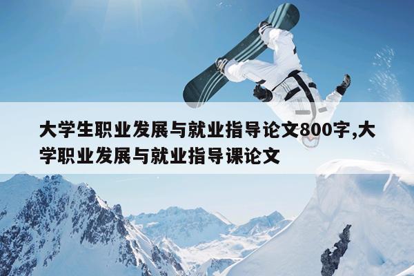 大学生职业发展与就业指导论文800字,大学职业发展与就业指导课论文