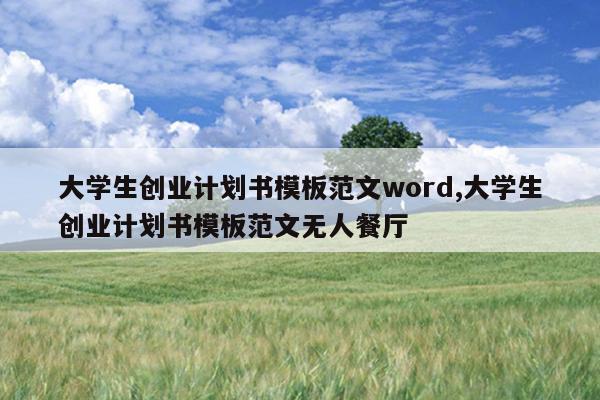 大学生创业计划书模板范文word,大学生创业计划书模板范文无人餐厅