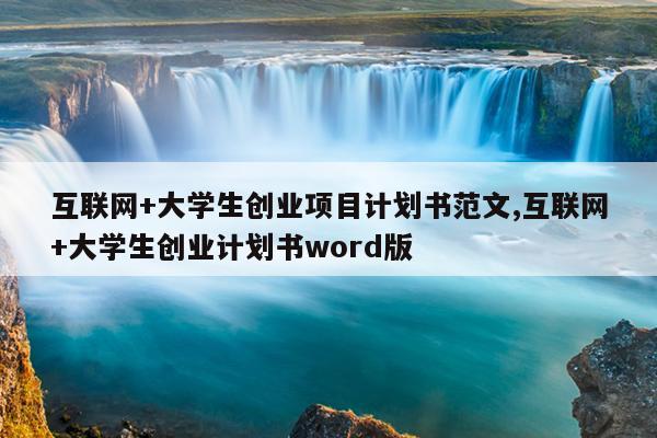 互联网+大学生创业项目计划书范文,互联网+大学生创业计划书word版