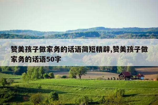 赞美孩子做家务的话语简短精辟,赞美孩子做家务的话语50字