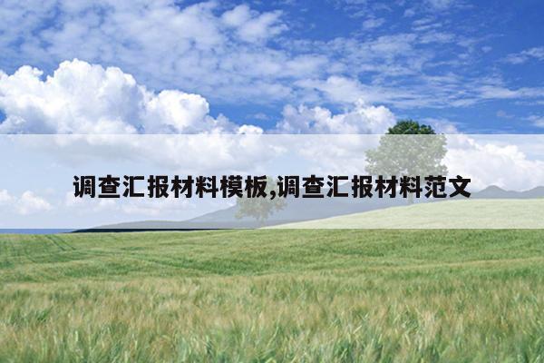 调查汇报材料模板,调查汇报材料范文